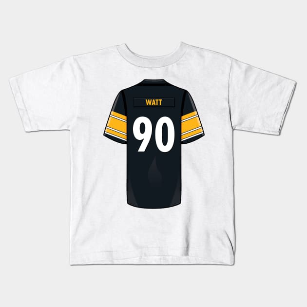 TJ Watt Jersey Kids T-Shirt by WalkDesigns